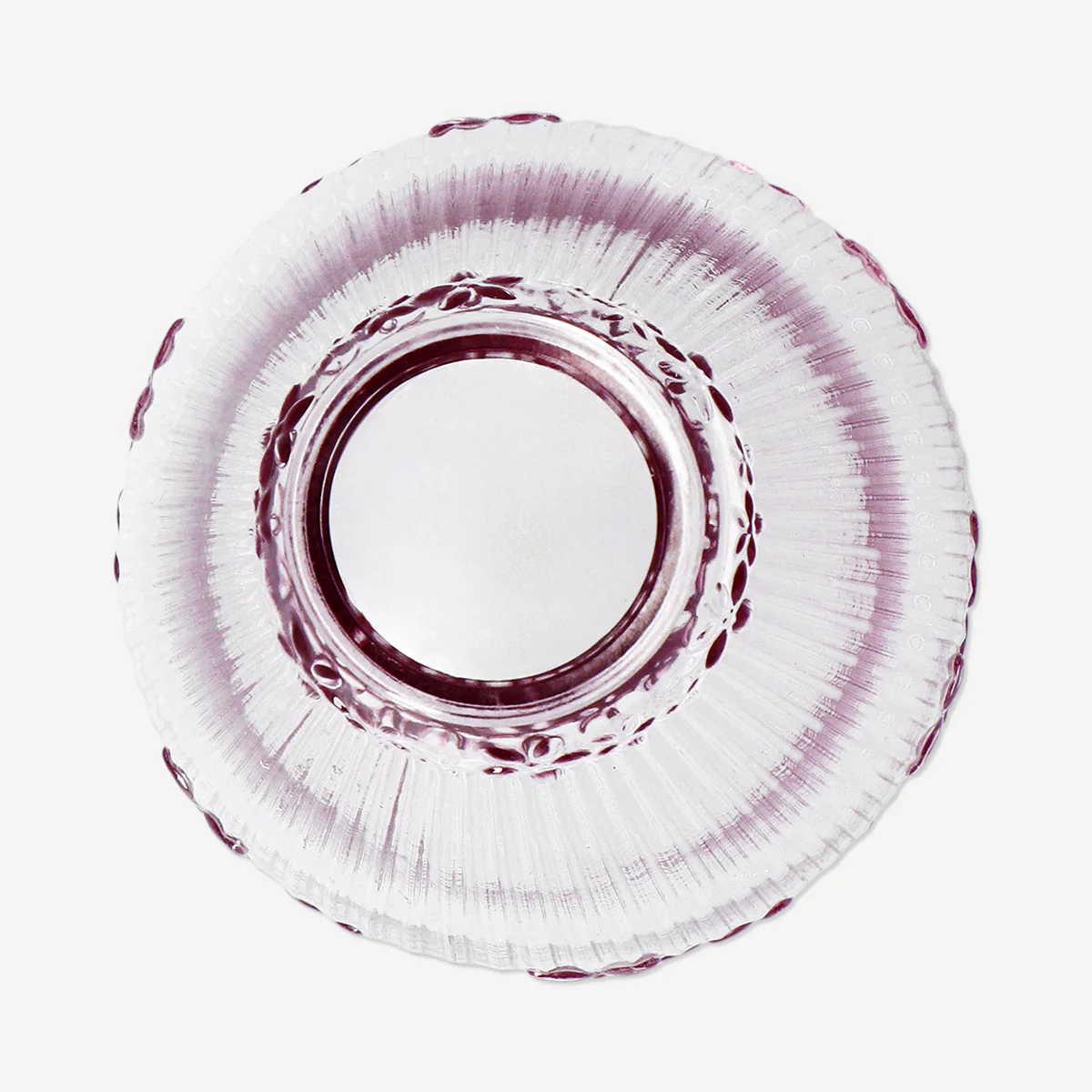 Glass vase with embossed flowers - 10 cm - Image 3