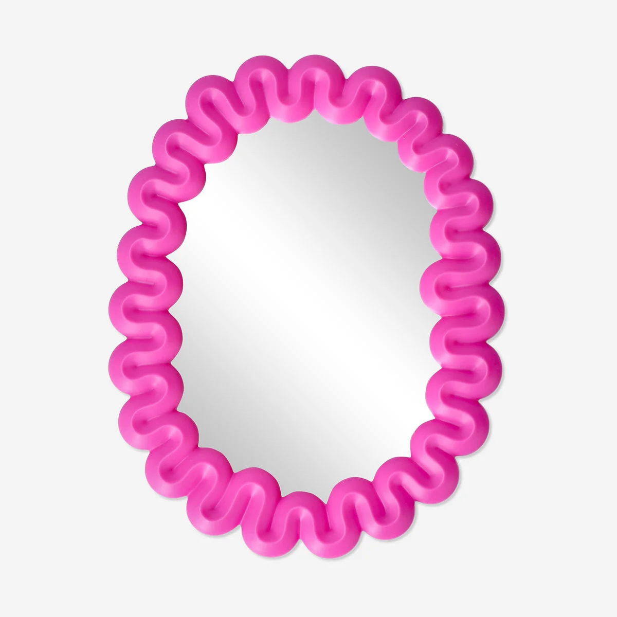 Pink mirror with swirly edges - 23x18 cm