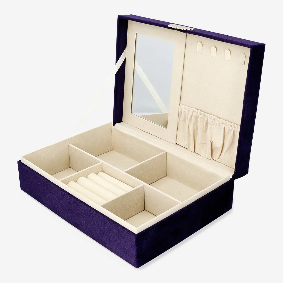 Purple velvet jewellery box - Image 2