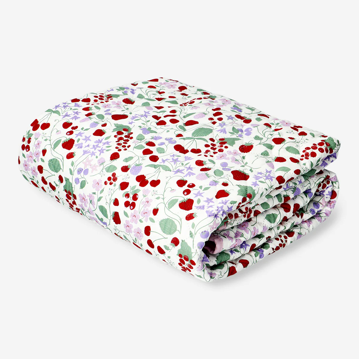Quilted blanket with strawberry print - 170x130 cm - Image 2