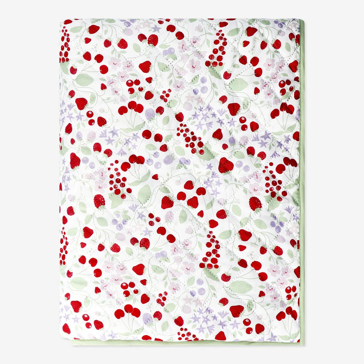Quited blanket with forrest fruits print - Image 2