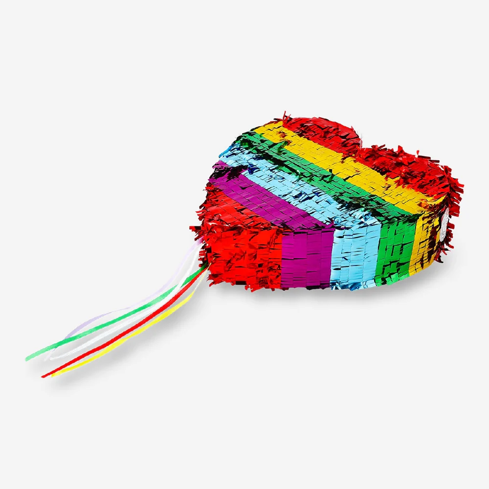 Rainbow heart pinata - 35 cm - Image 2