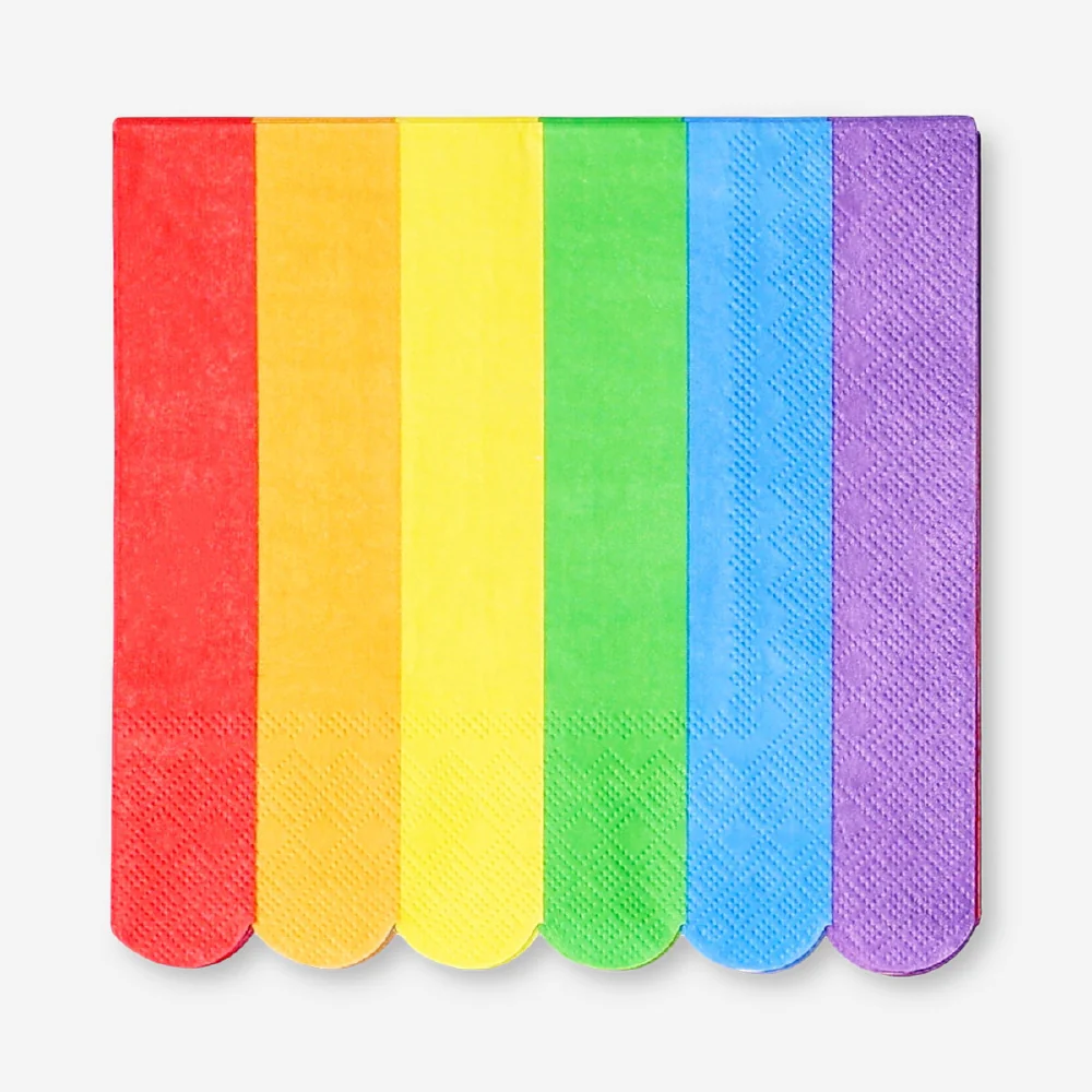 Rainbow napkins - 16 pcs - Image 2