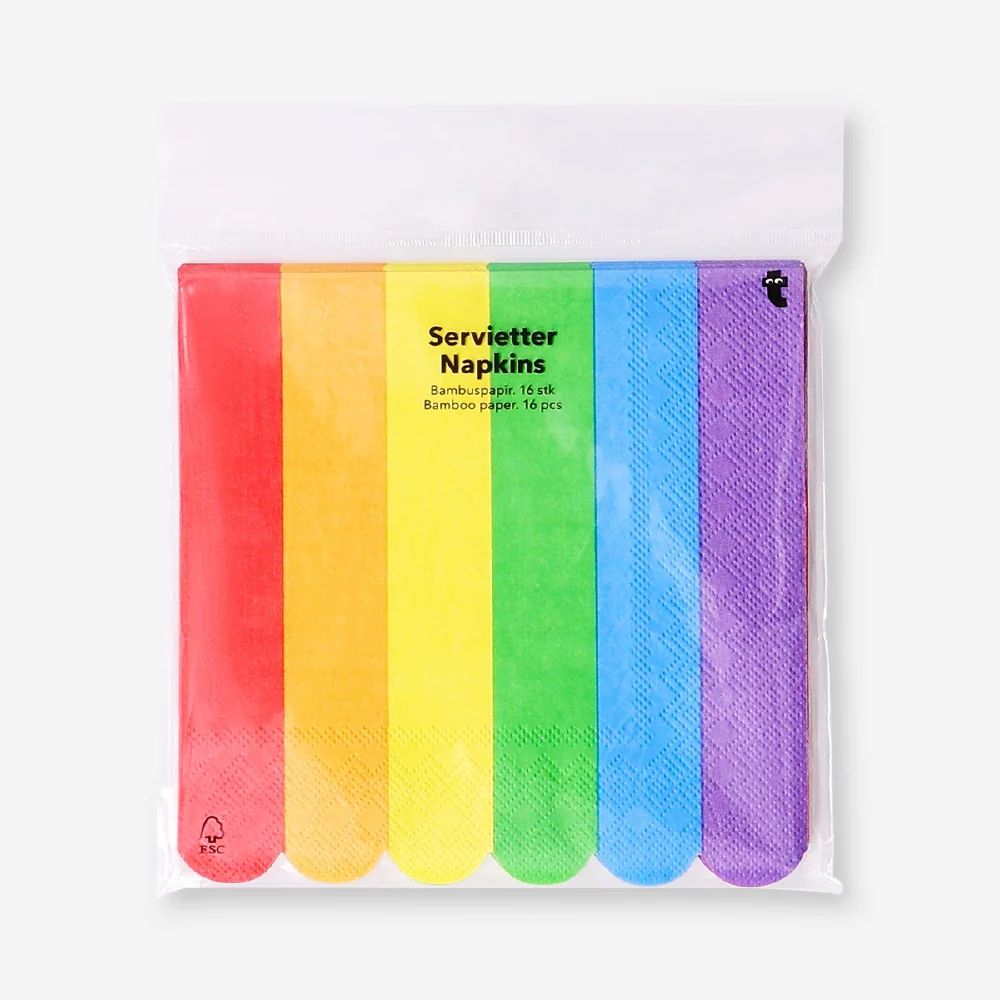 Rainbow napkins - 16 pcs - Image 3