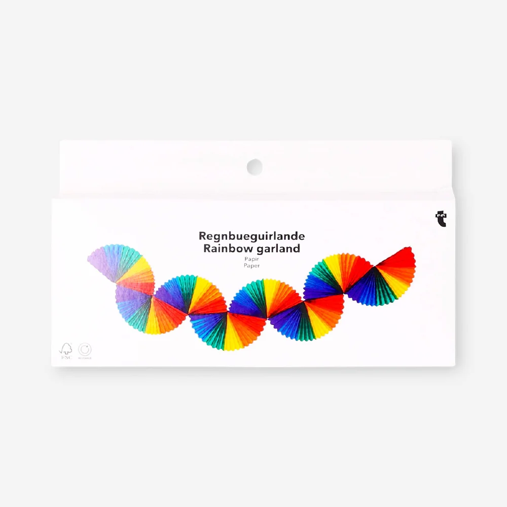 Rainbow paper fans garland - 160 cm - Image 3