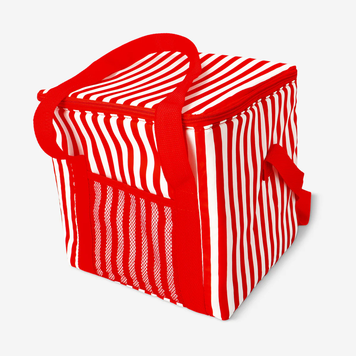 Red and white striped cooler bag - Image 2