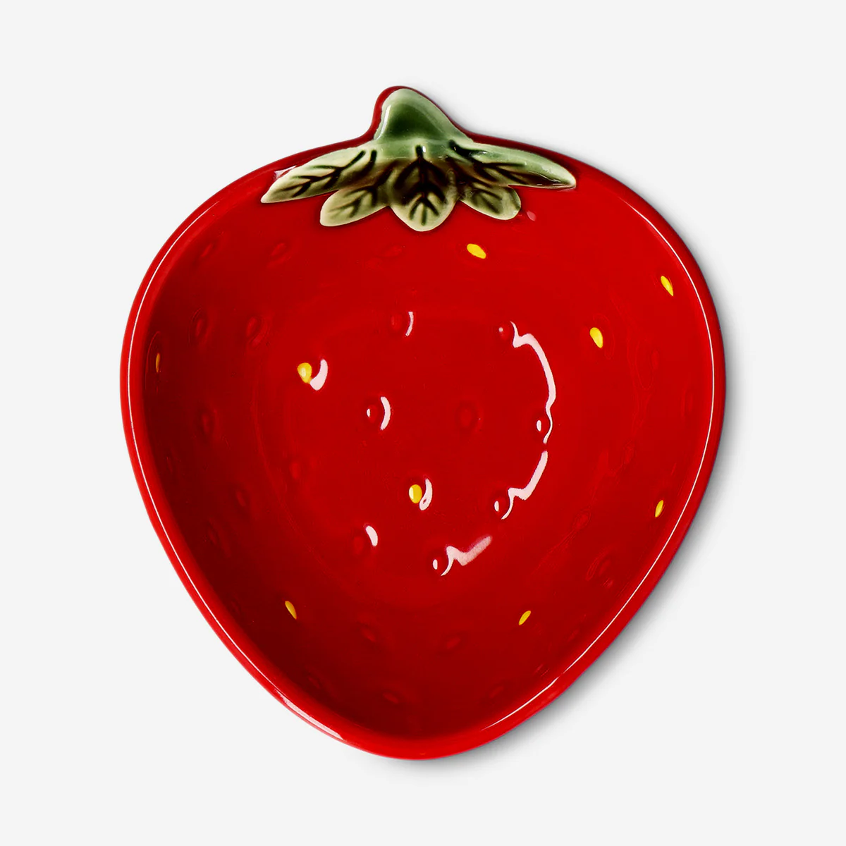 Red ceramic strawberry bowl - 14 cm - Image 3