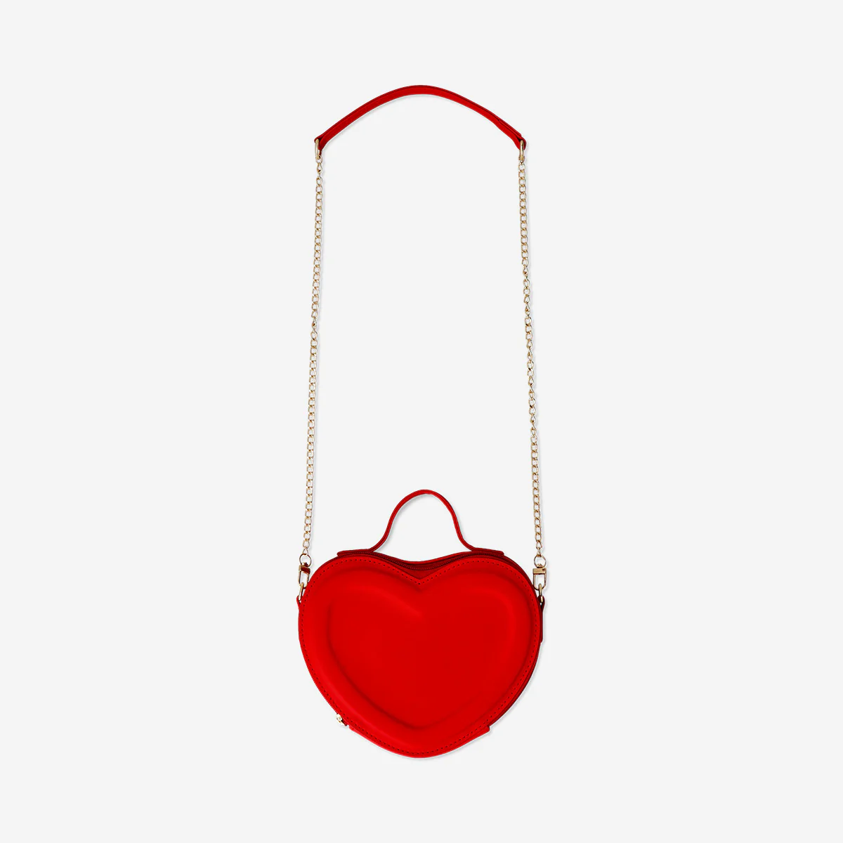 Red heart bag with gold chain