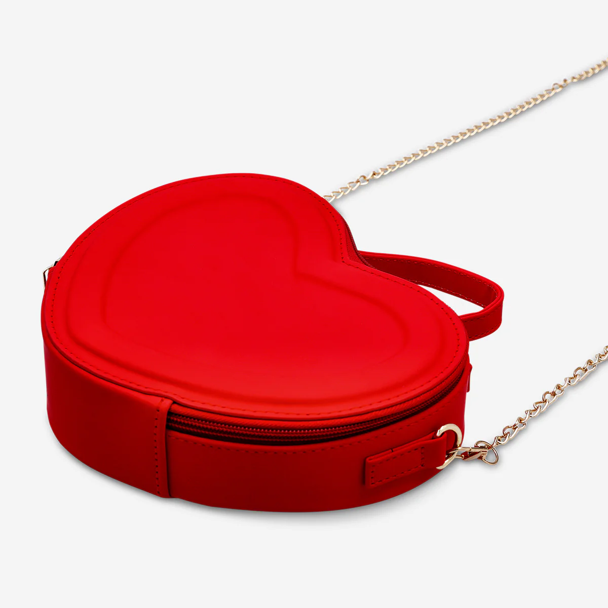 Red heart bag with gold chain - Image 2