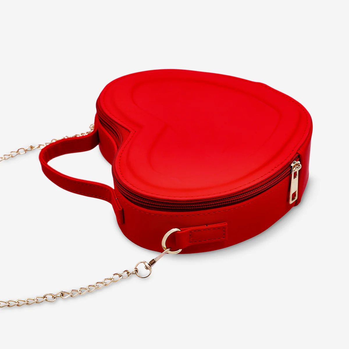 Red heart bag with gold chain - Image 3