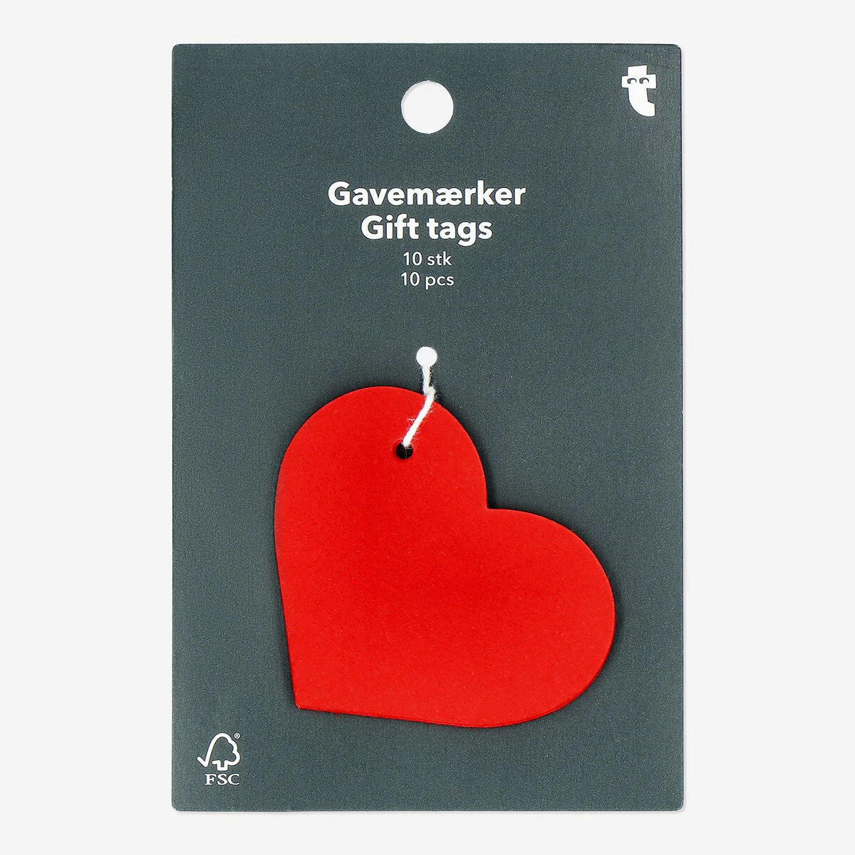 Red heart gift tags - 10 pcs - Image 3