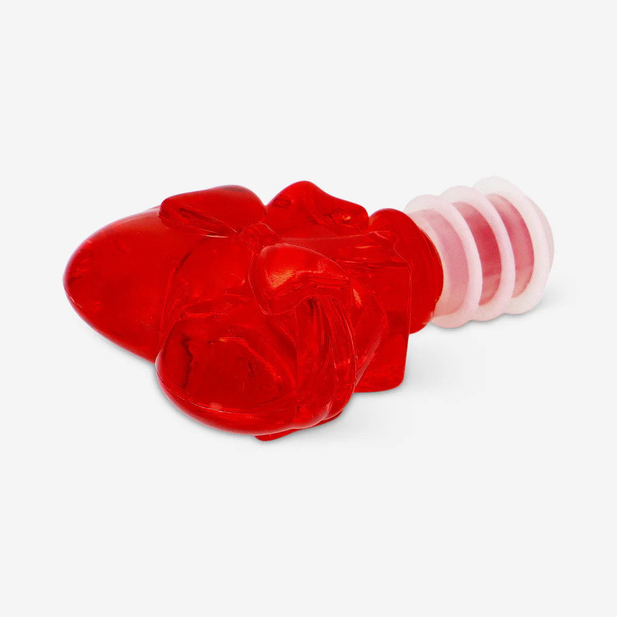 Red heart with bow wine stopper - Image 2
