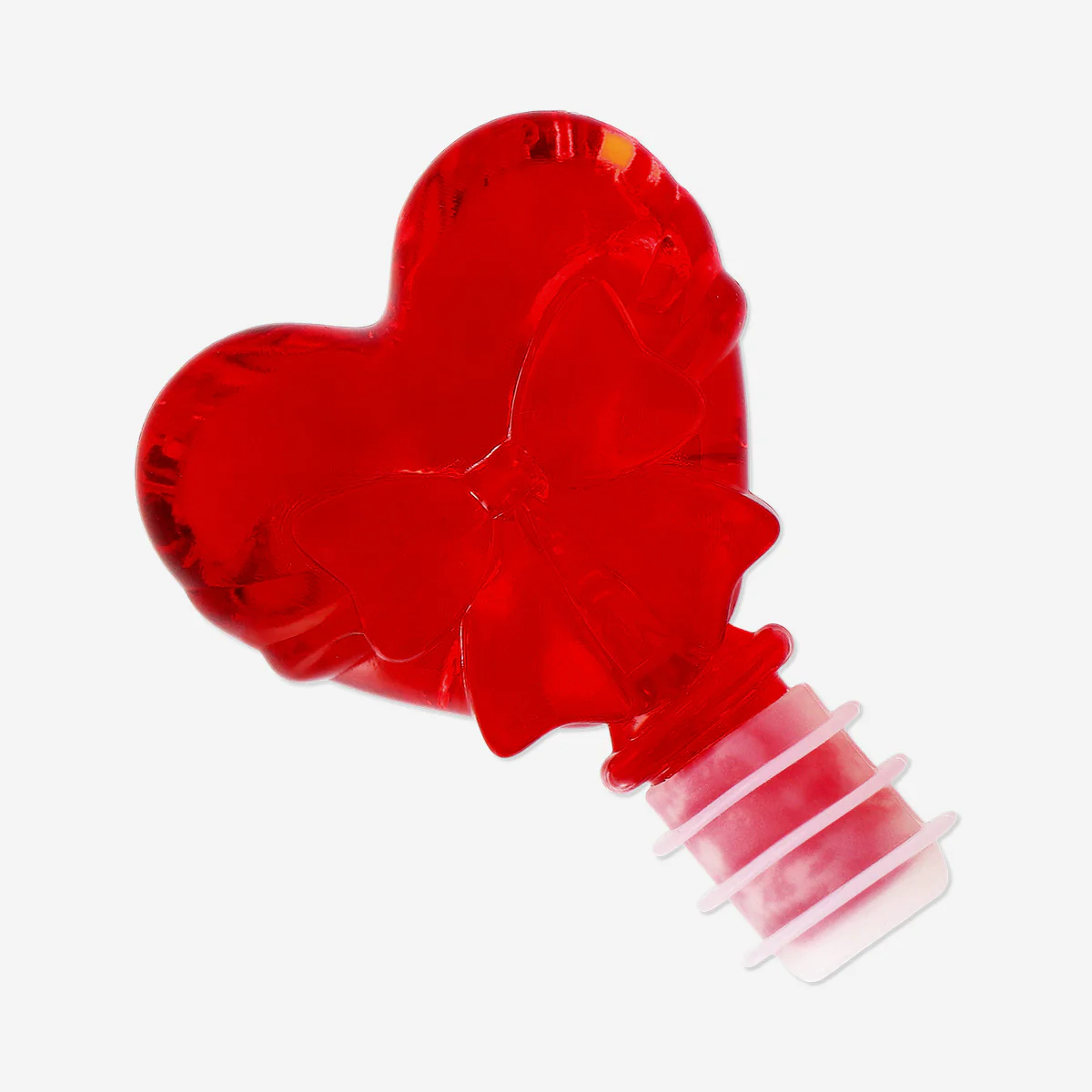 Red heart with bow wine stopper - Image 3