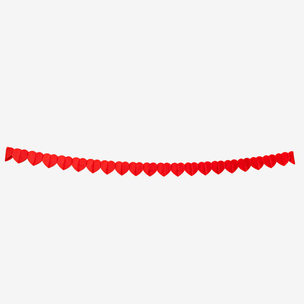 Red hearts paper garland - 300 cm - Image 2