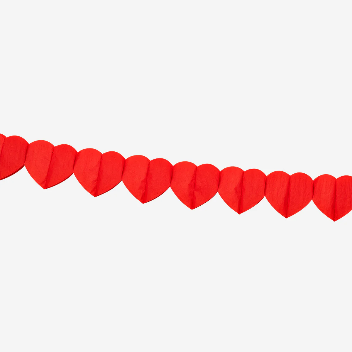 Red hearts paper garland - 300 cm - Image 3