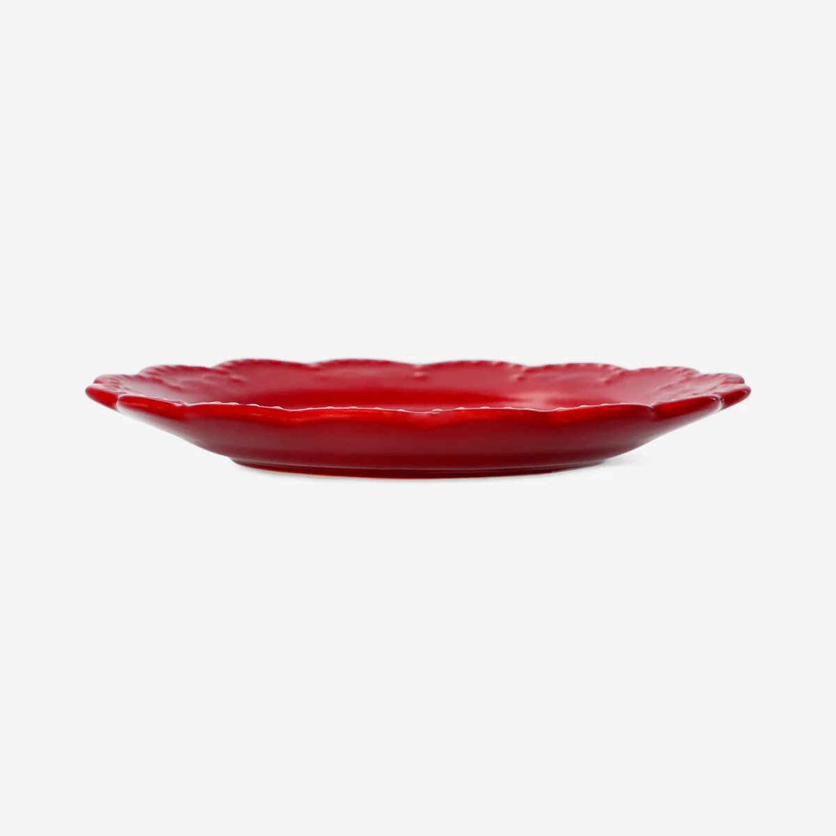 Red plate with embossed bow - 15 cm - Image 3