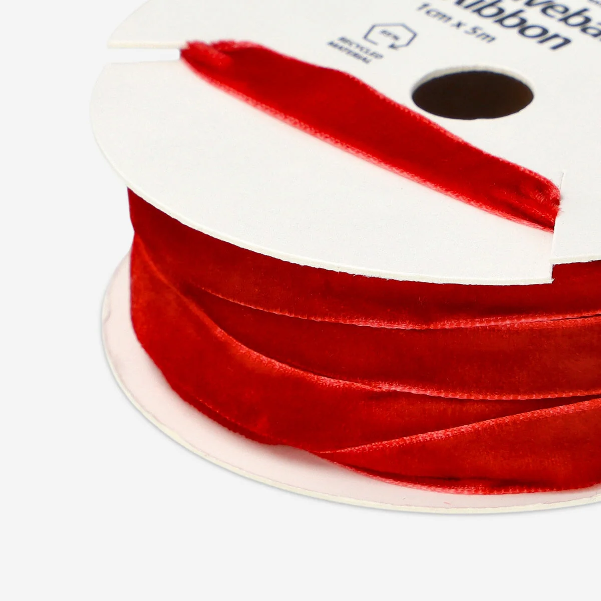 Red velvet ribbon - 5 m - Image 2