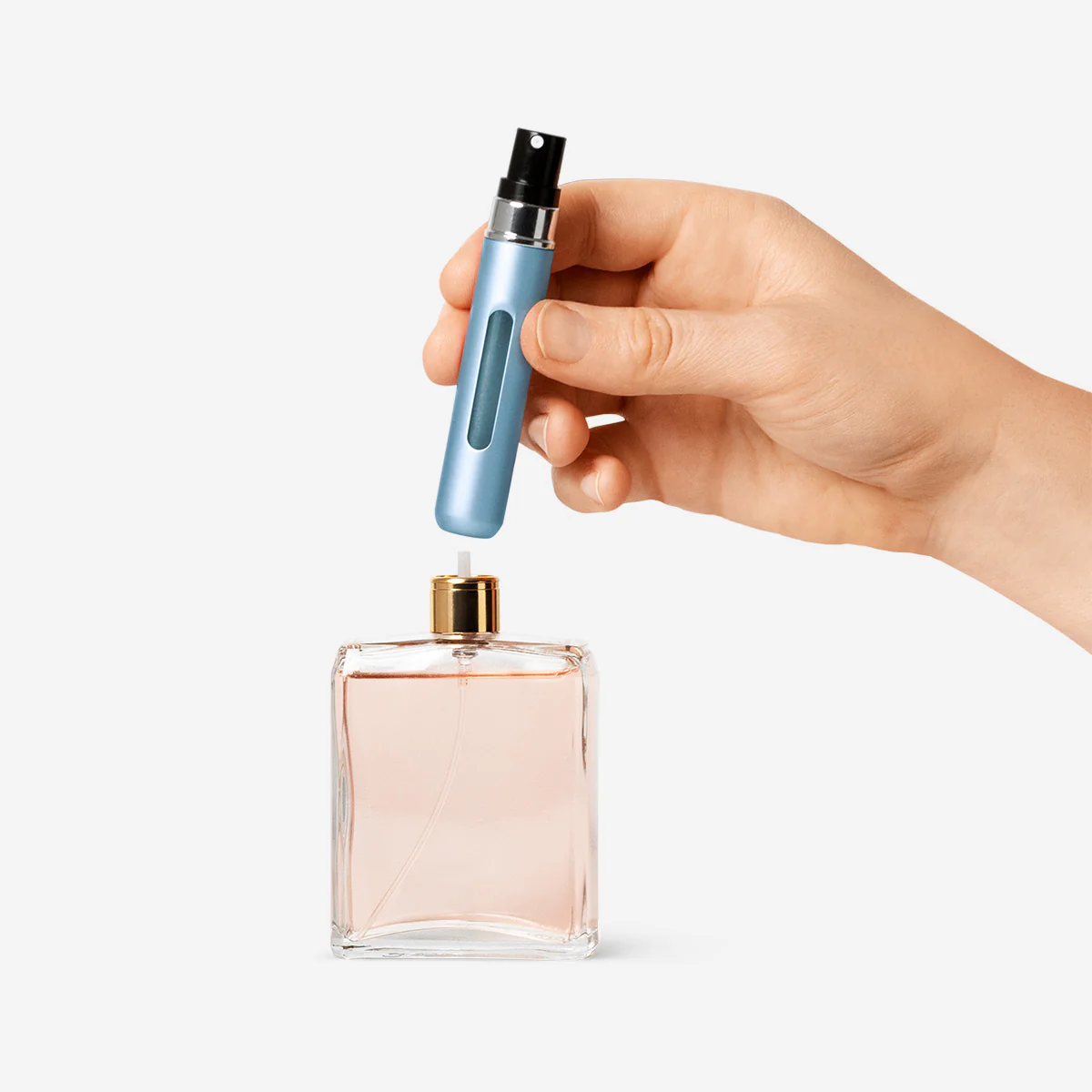 Refillable blue perfume bottle - 8 ml