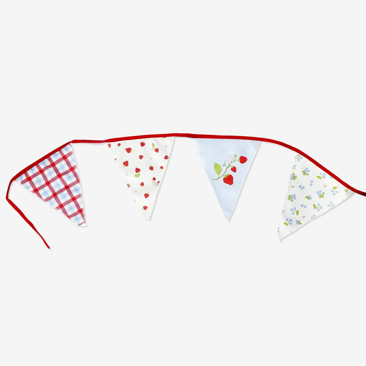 Reusable fabric garland with picnic print