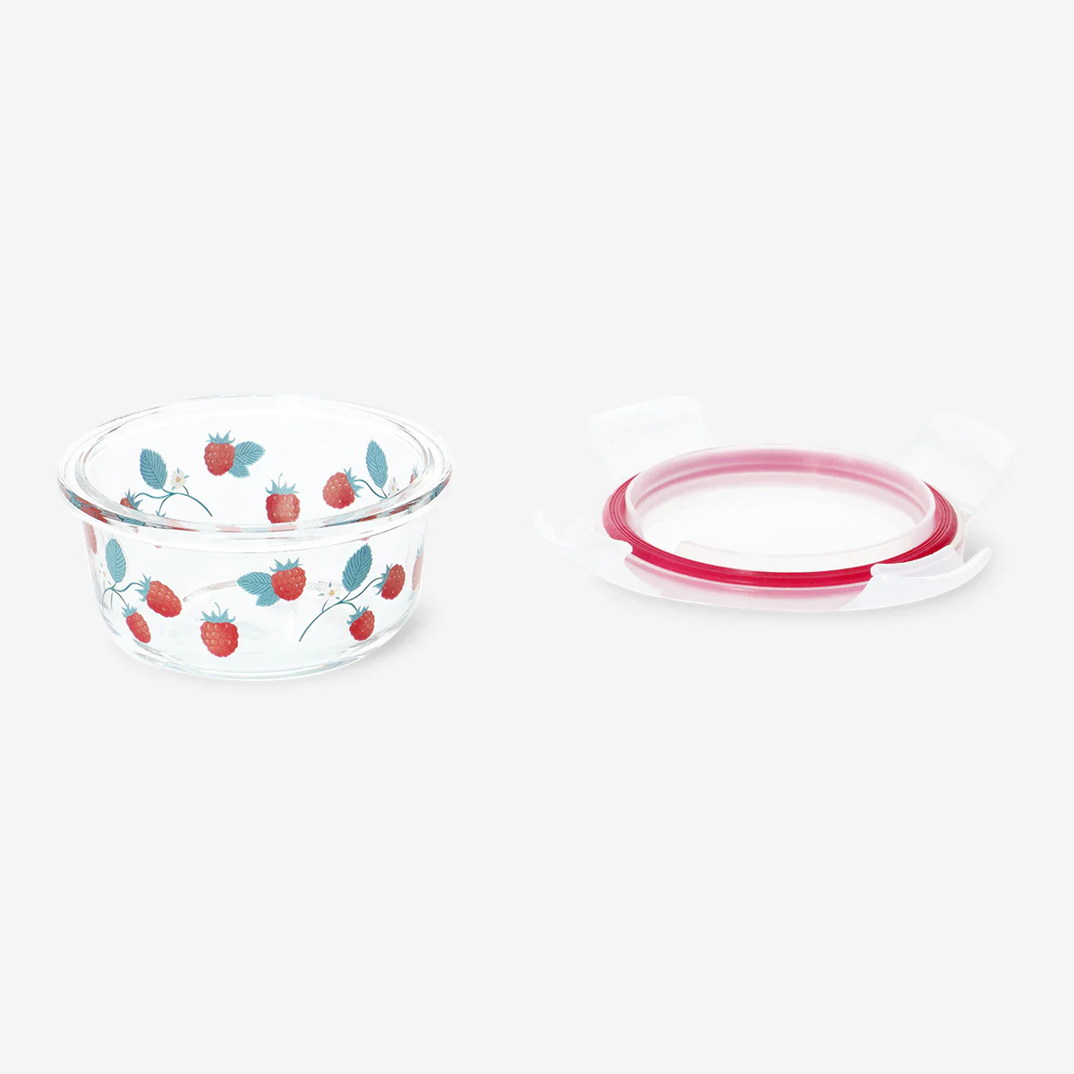 Round food container with raspberry print - 12 cm - Image 3