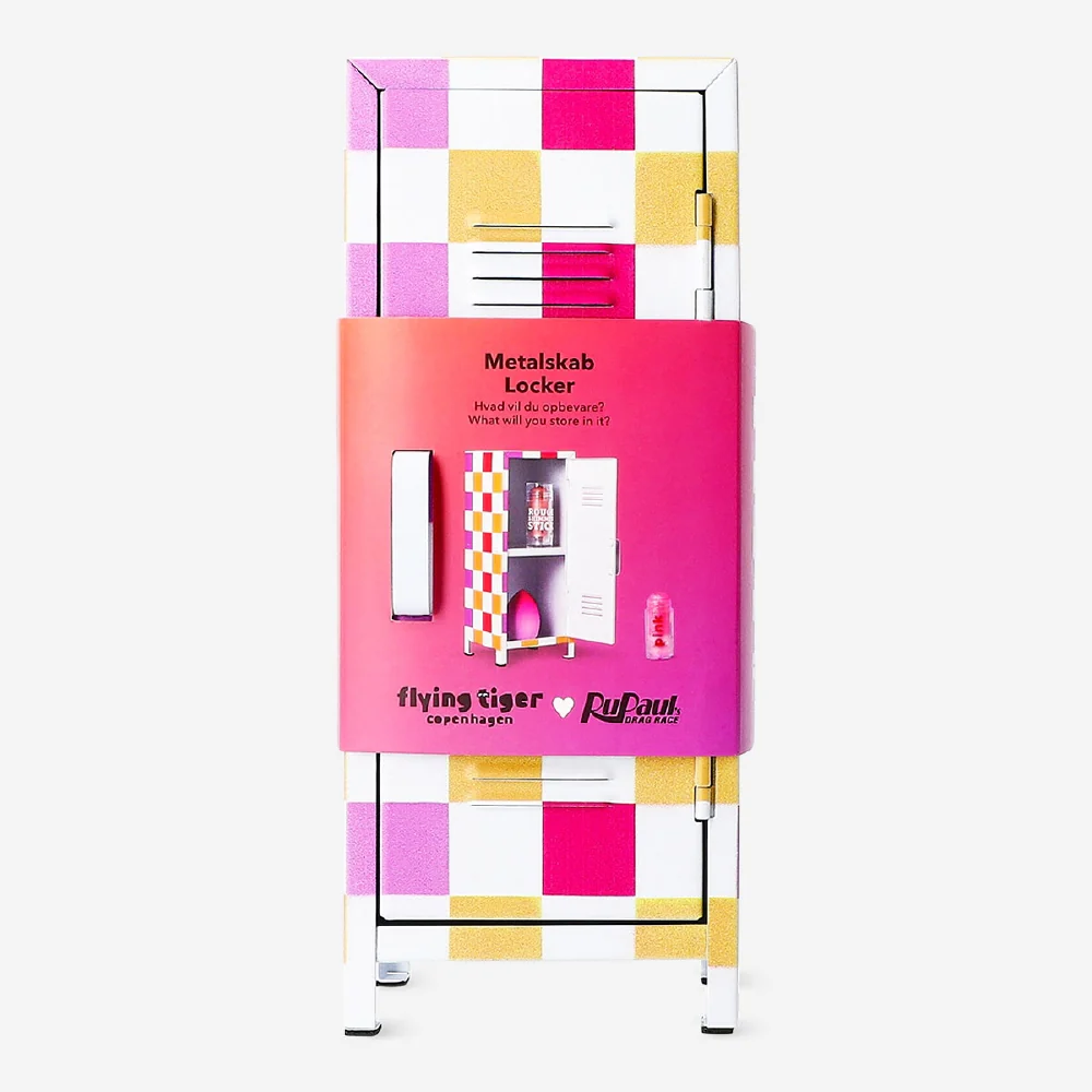 RuPaul's Drag Race x Flying Tiger Copenhagen - Checkered mini locker - 26 cm - Image 3