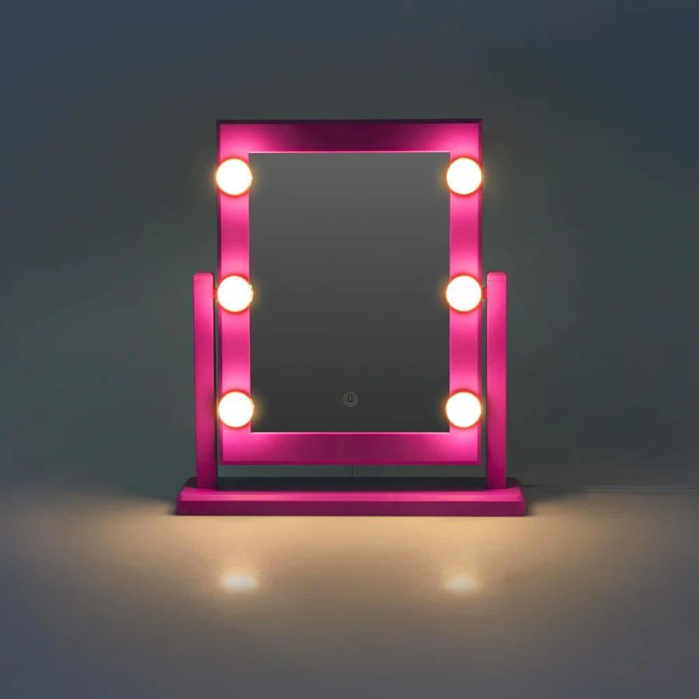 RuPaul's Drag Race x Flying Tiger Copenhagen - Pink wall mirror with light - 41x37 cm