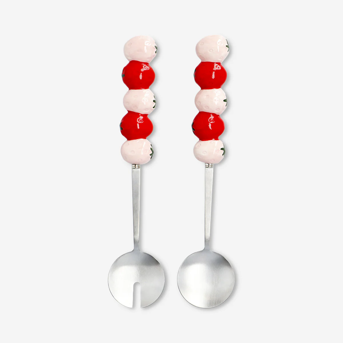 Salad servers with strawberries - 2 pcs - Image 2