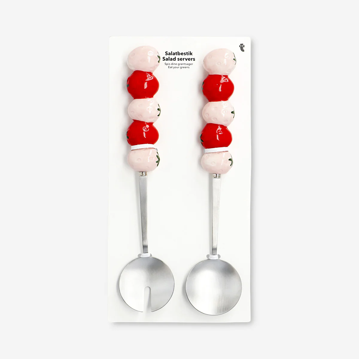 Salad servers with strawberries - 2 pcs - Image 4