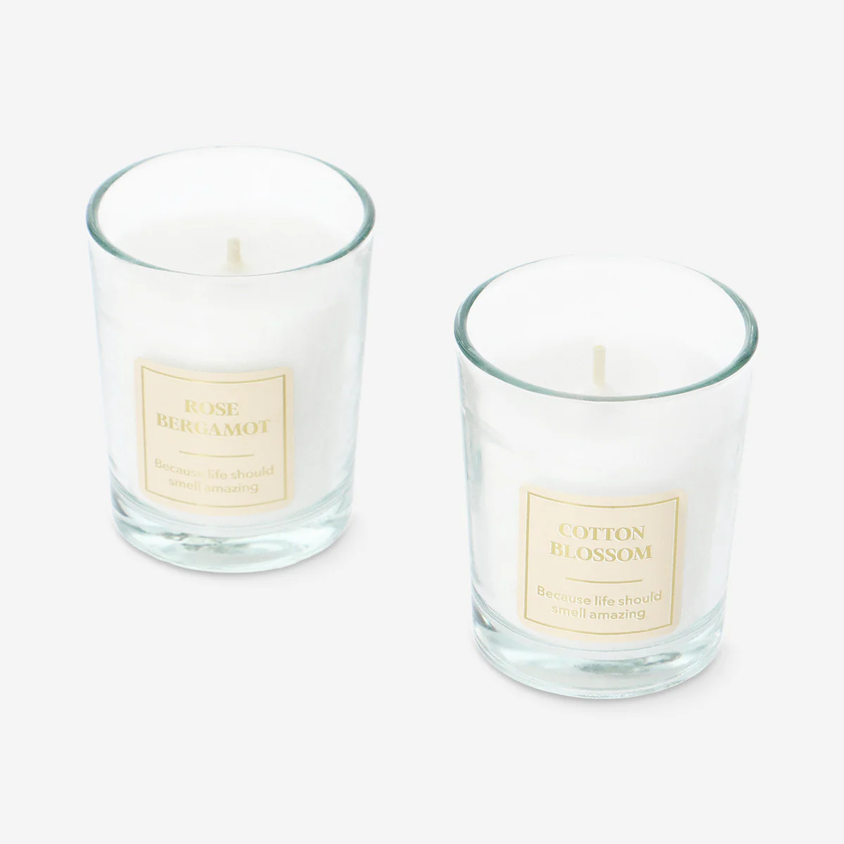 Scented candles with linen, rose and bergamot fragrance - 2 pcs - Image 2