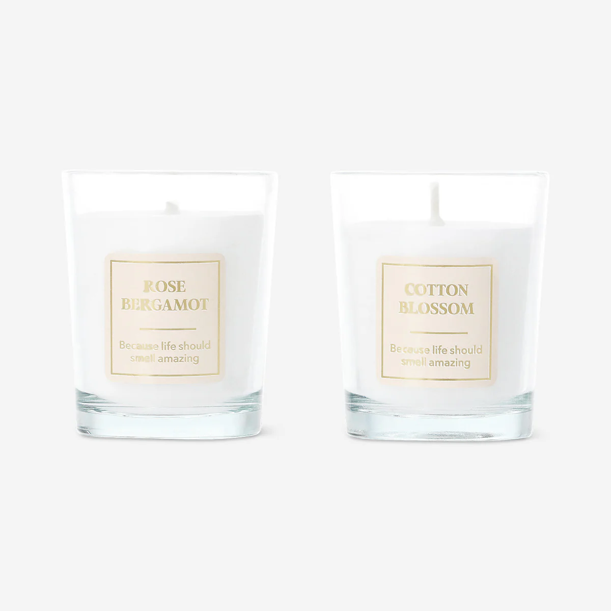 Scented candles with linen, rose and bergamot fragrance - 2 pcs - Image 3