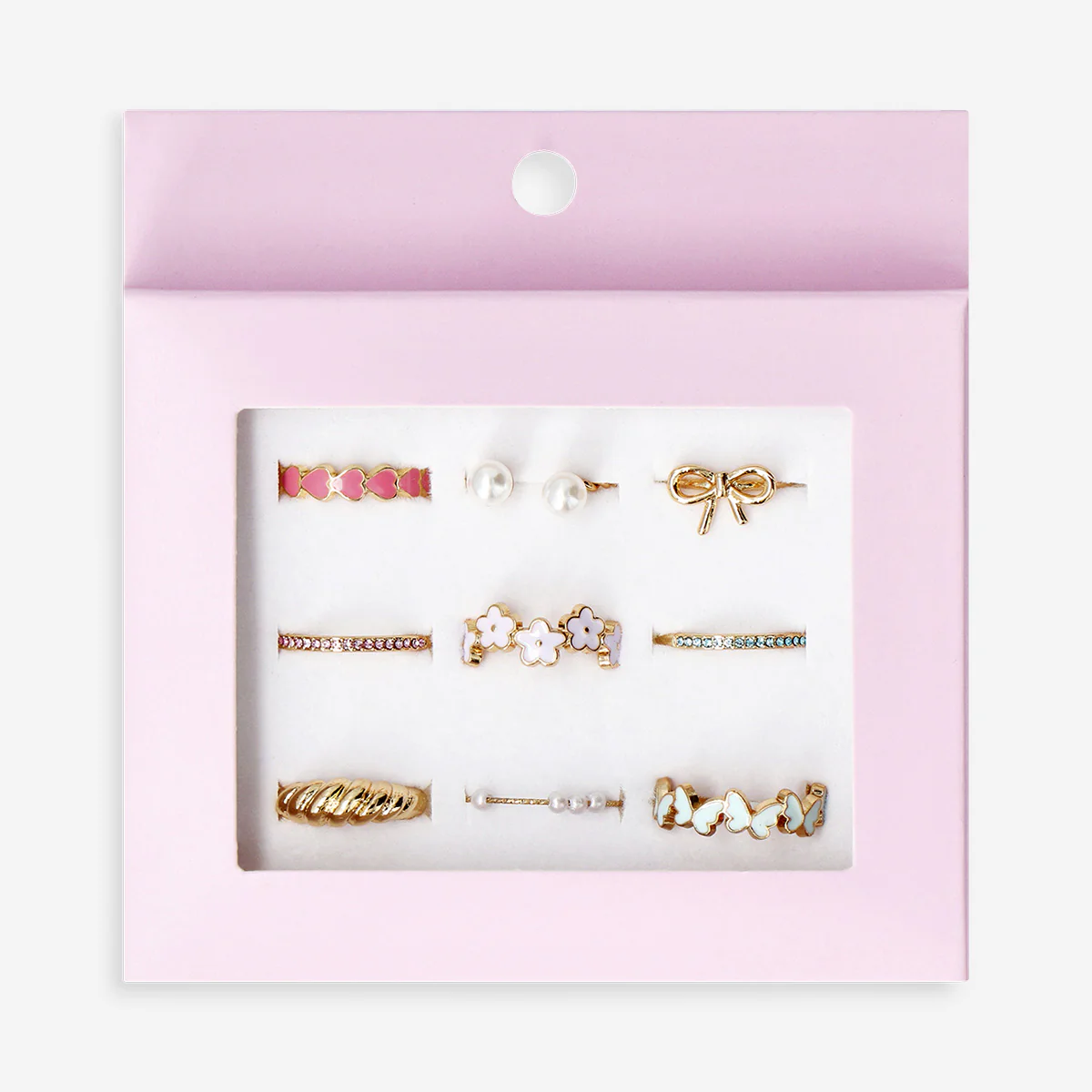 Set of adjustable rings - Gold designs