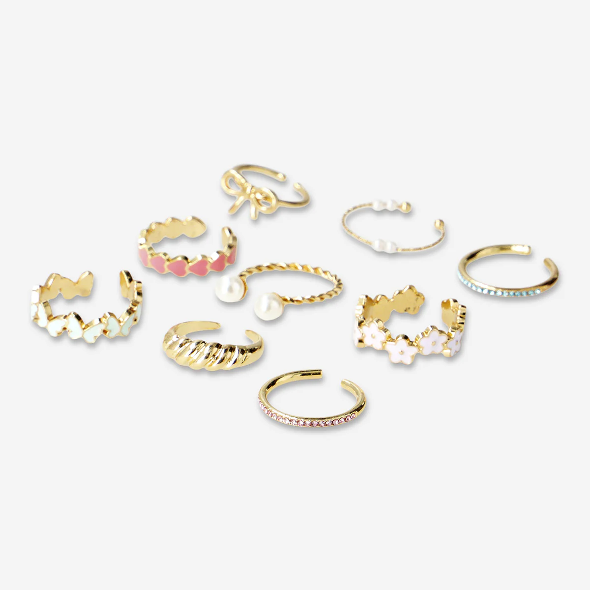 Set of adjustable rings - Gold designs - Image 3