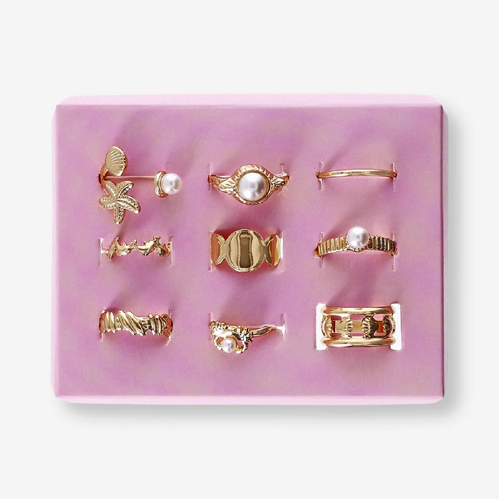 Set of adjustable rings - Sea icons - 9 pcs - Image 2