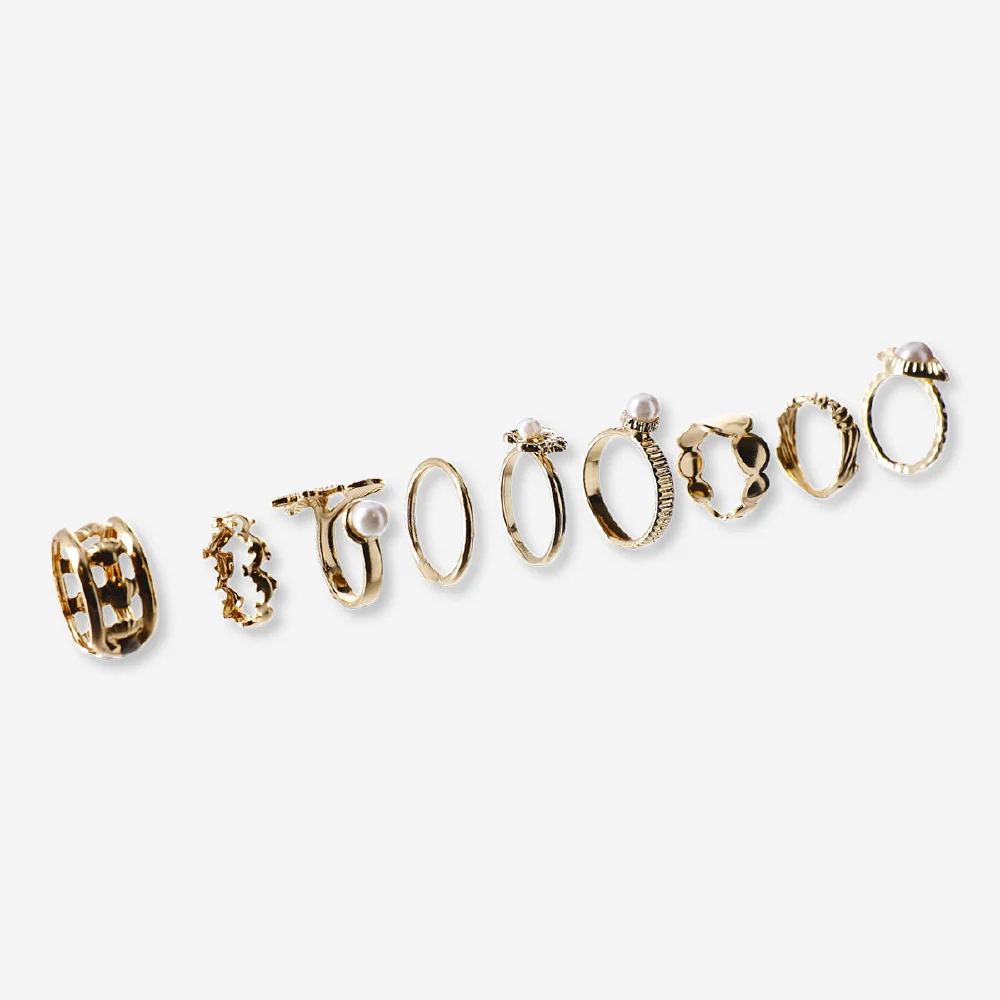 Set of adjustable rings - Sea icons - 9 pcs - Image 3