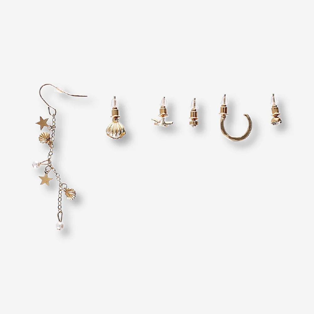 Set of earrings - Sea icons - 6 pcs - Image 2