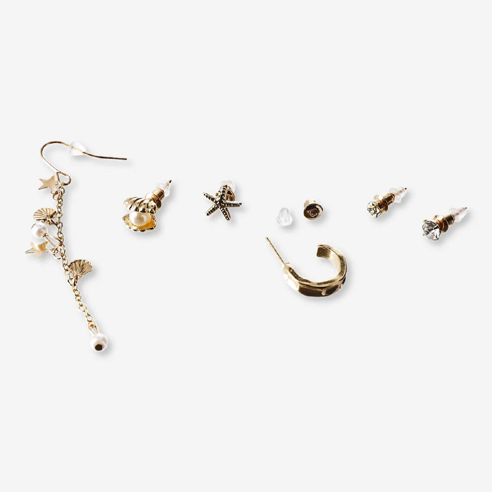 Set of earrings - Sea icons - 6 pcs - Image 3