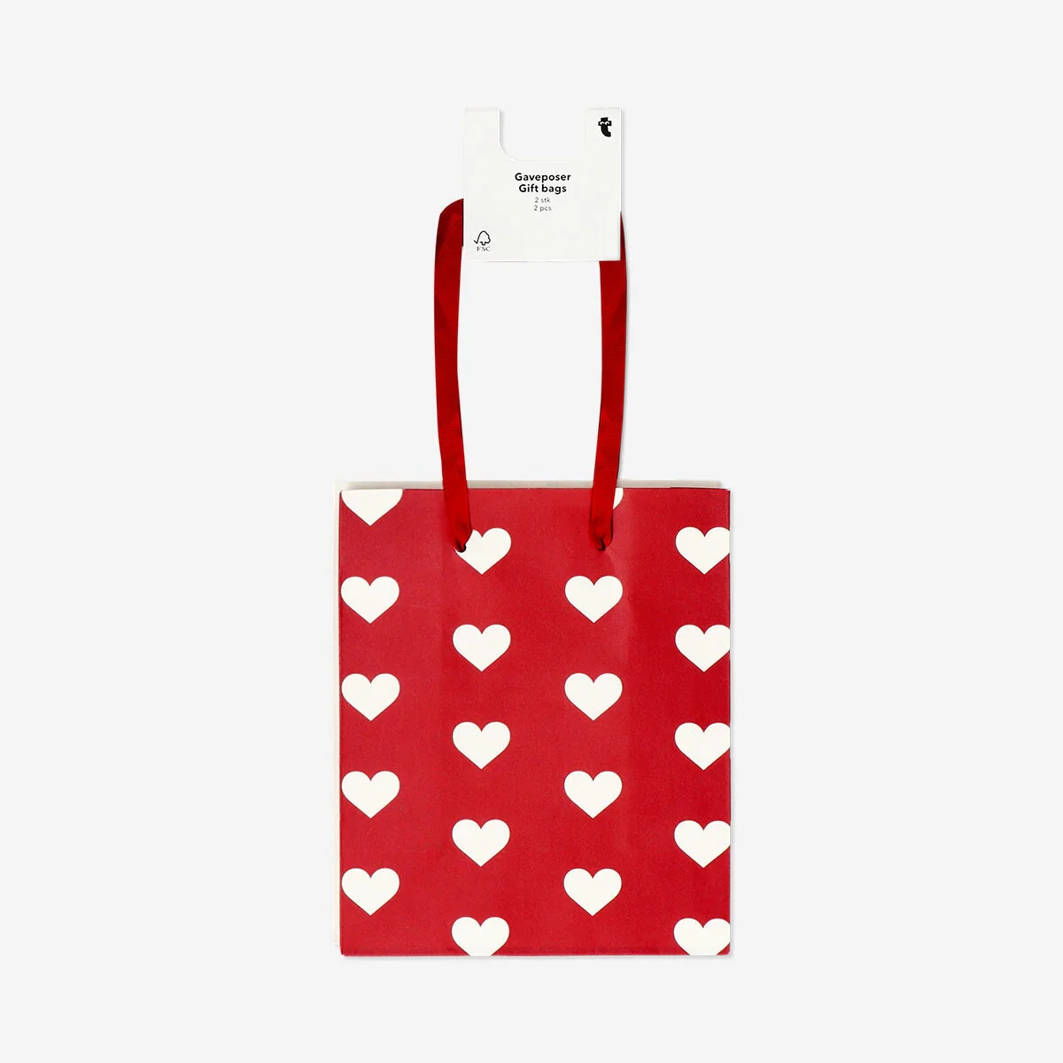 Set of gift bags with hearts - 2 pcs - Image 2