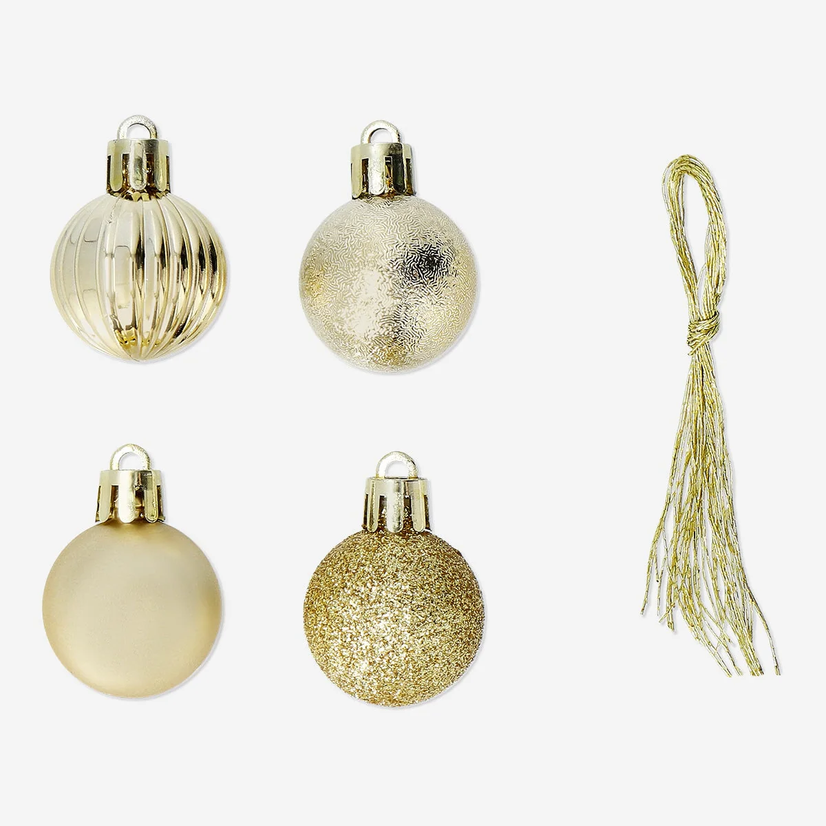 Set of gold Christmas baubles - 16 pcs - Image 2