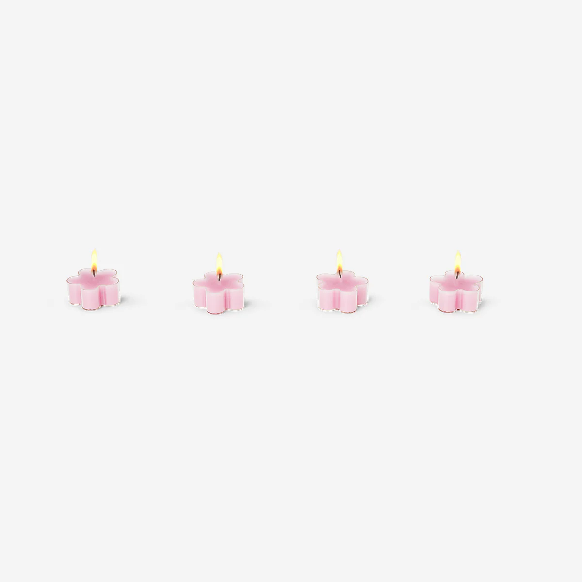 Set of pink flower tealights - 4 pcs - Image 2