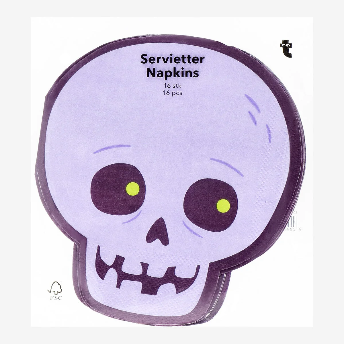 Skull shaped napkins - 16 pcs - Image 3