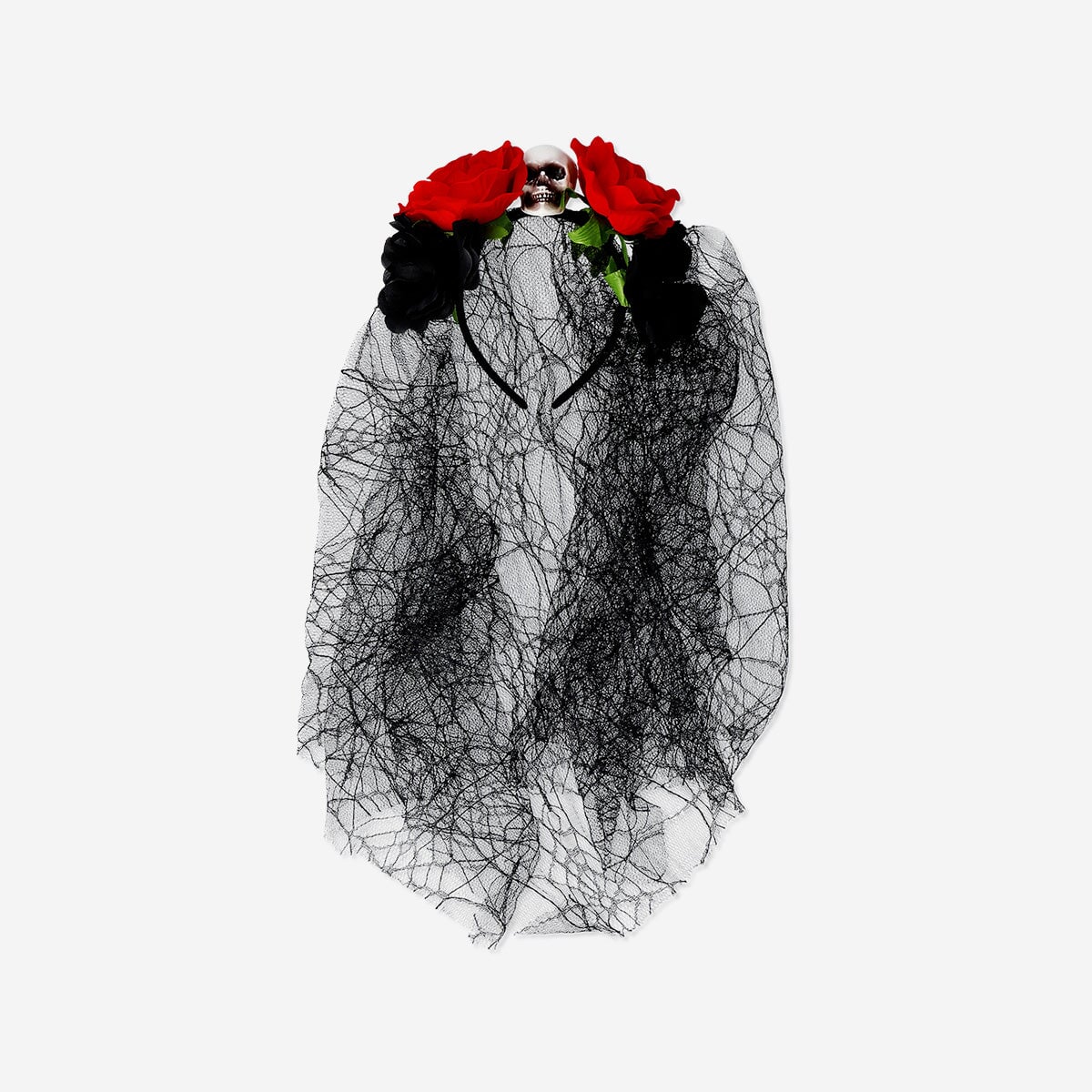Skull with veil hairband - For adults