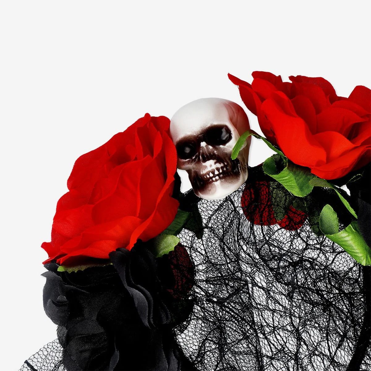 Skull with veil hairband - For adults - Image 3