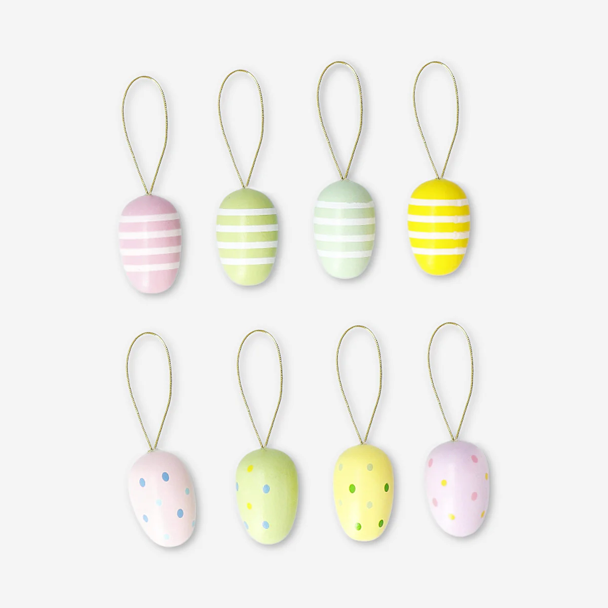 Small wooden Easter eggs - 8 pcs - Image 2
