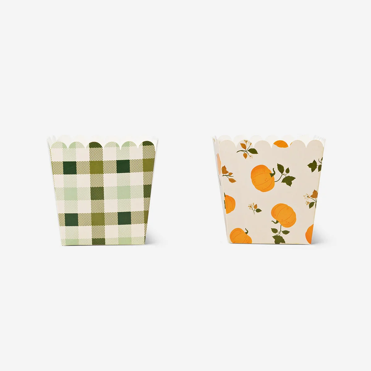 Snack boxes with pumpkin and check print - 4 pcs - Image 2