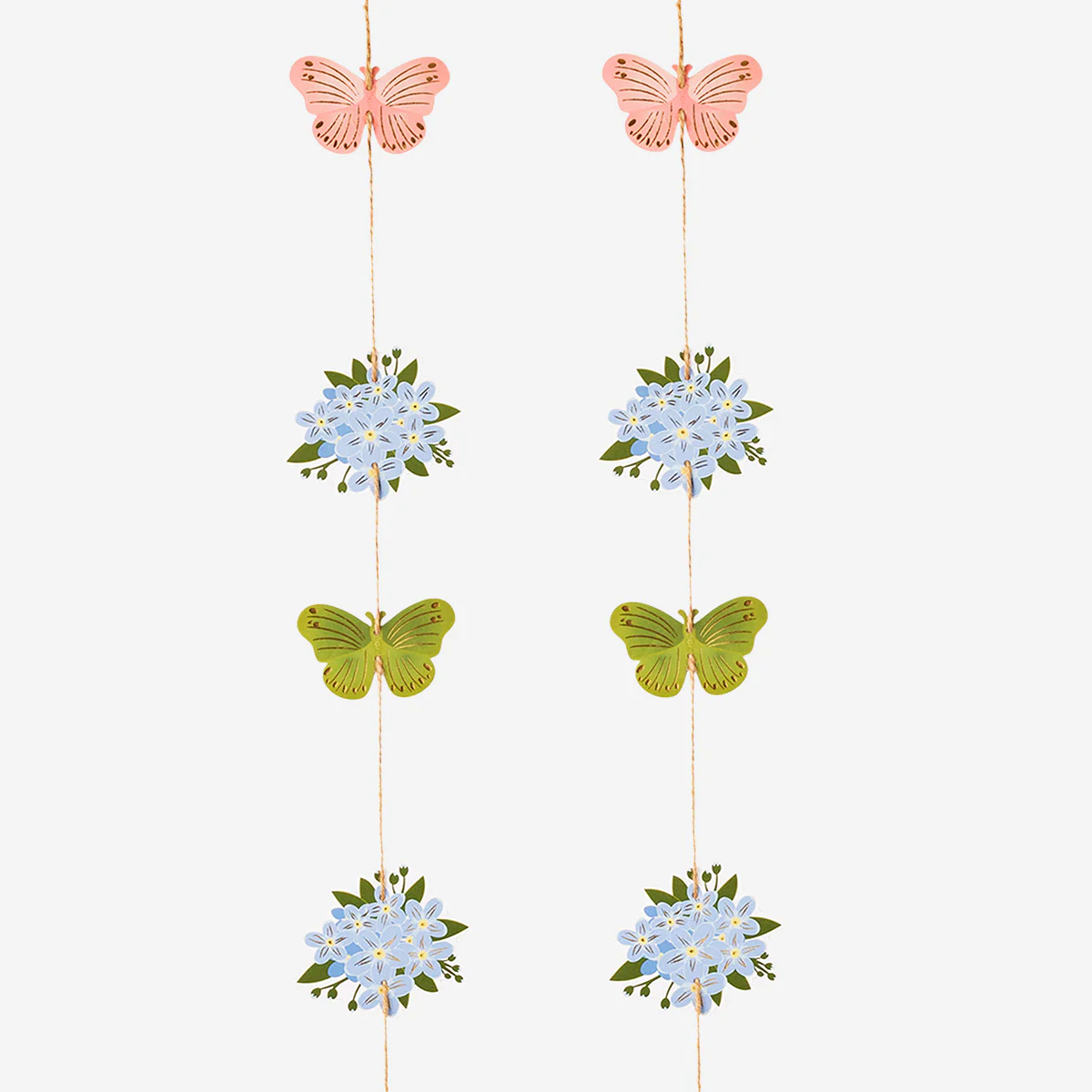 Spring garland with flowers and butterflies - 150 cm - Image 3