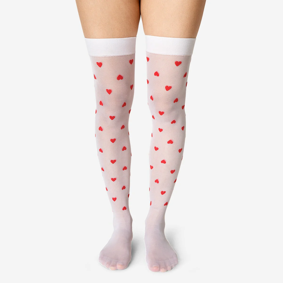Stockings with red hearts - One size - Image 3