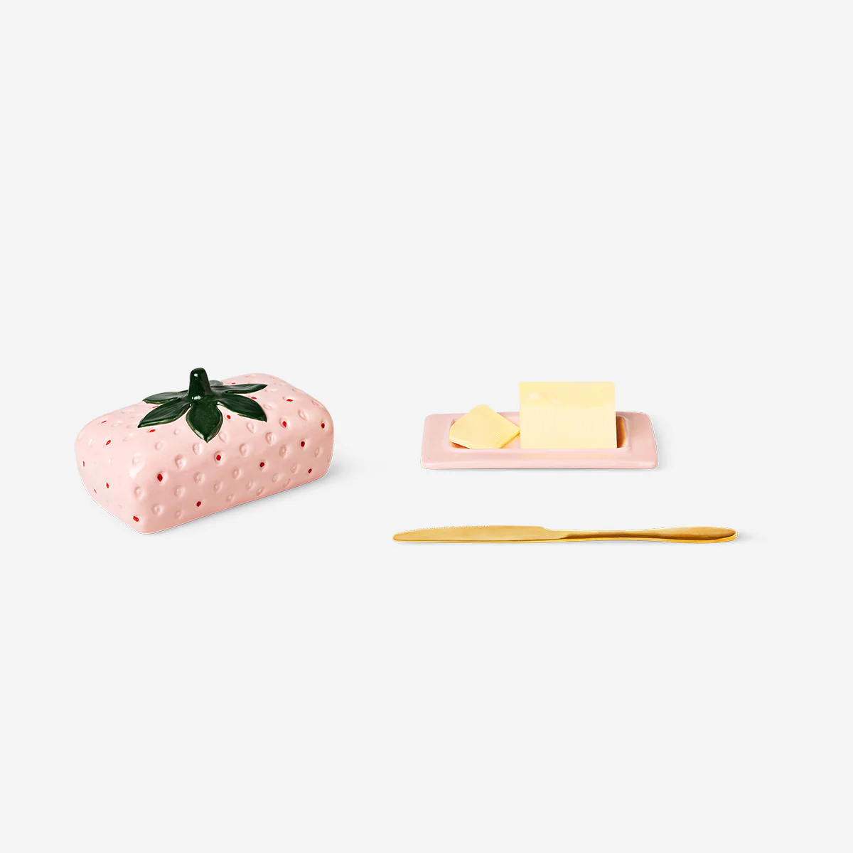 Pink strawberry butter tray - Image 2