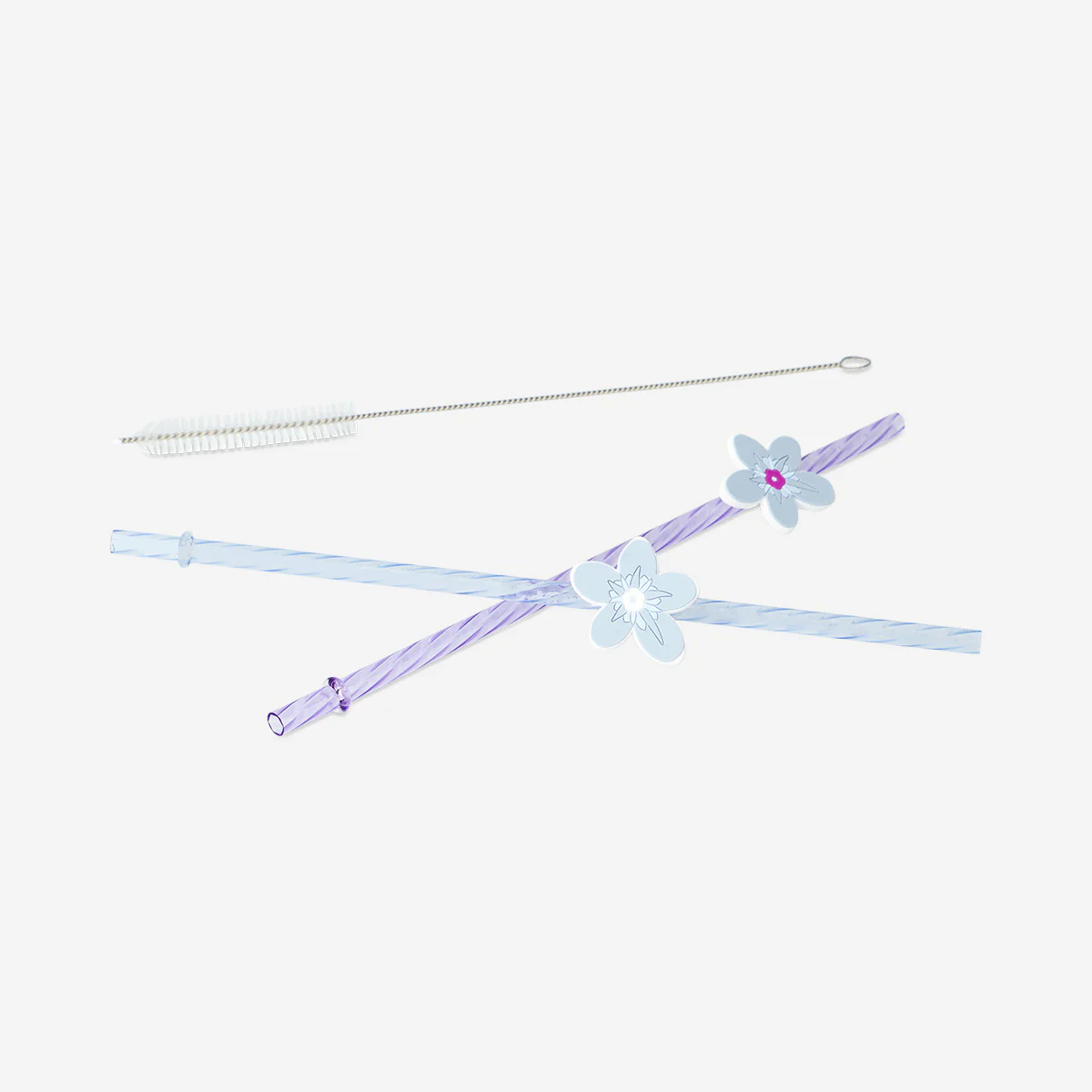 Straws with butterfly and flower charms - 4 pcs - Image 2