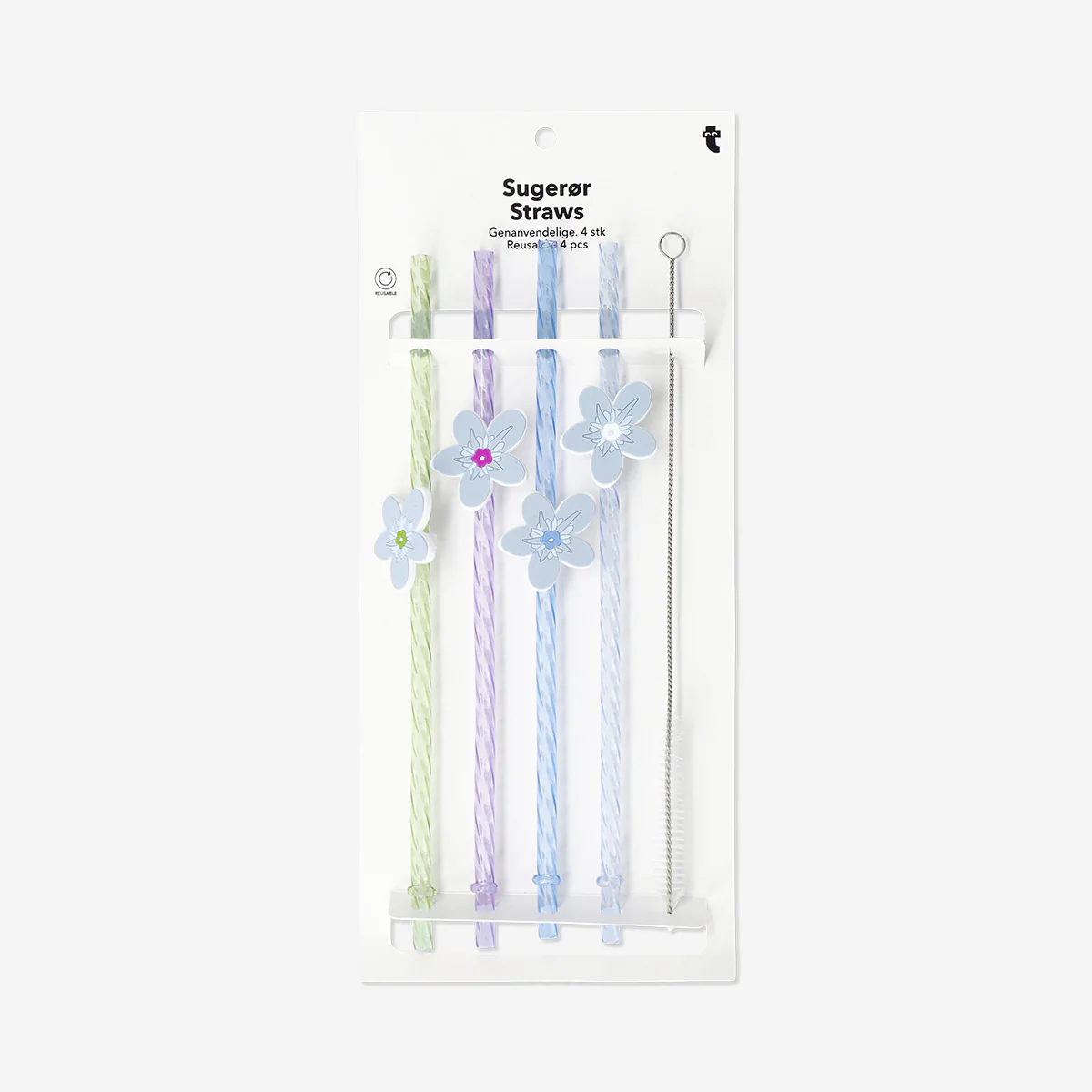 Straws with butterfly and flower charms - 4 pcs - Image 3