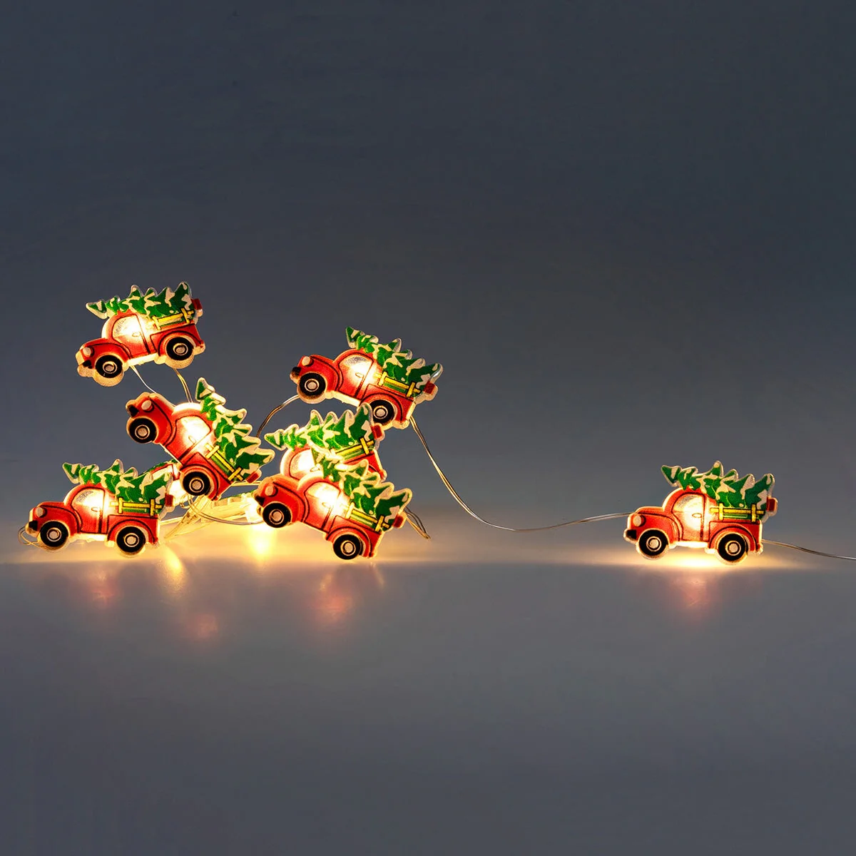 String lights with red cars and Christmas trees - 228 cm - Image 3